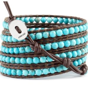 Chan Luu Turquoise Leather wrap bracelet